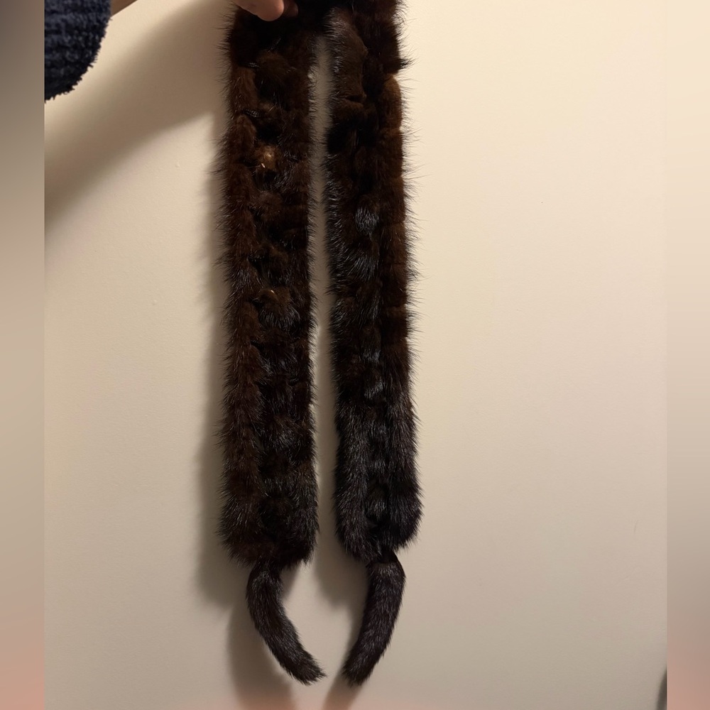 Dark Brown Fur Scarf Wrap